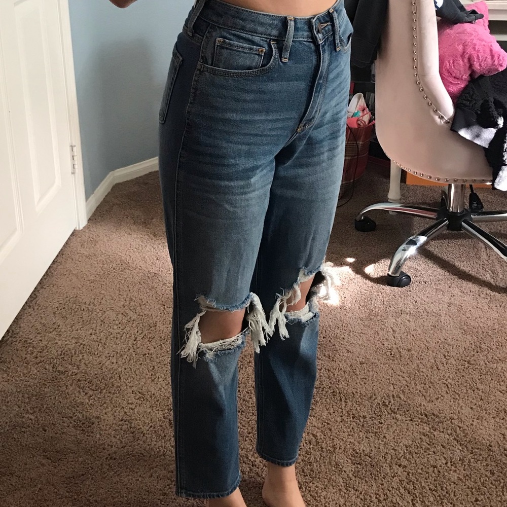 hollister mom jeans